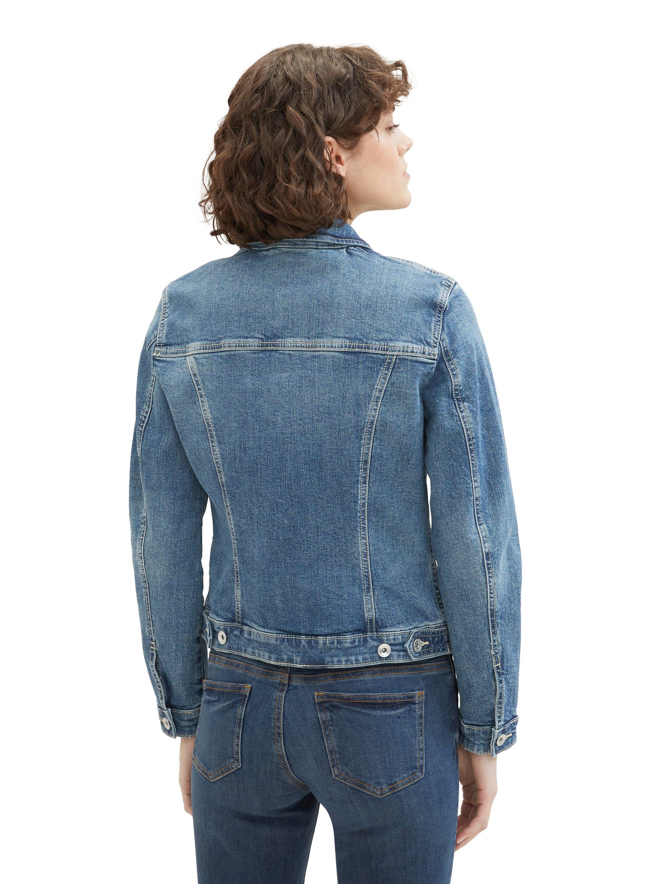 TOM TAILOR Jeansjacke mit Knopfleiste und Hemdkragen – Bild 3 von 5