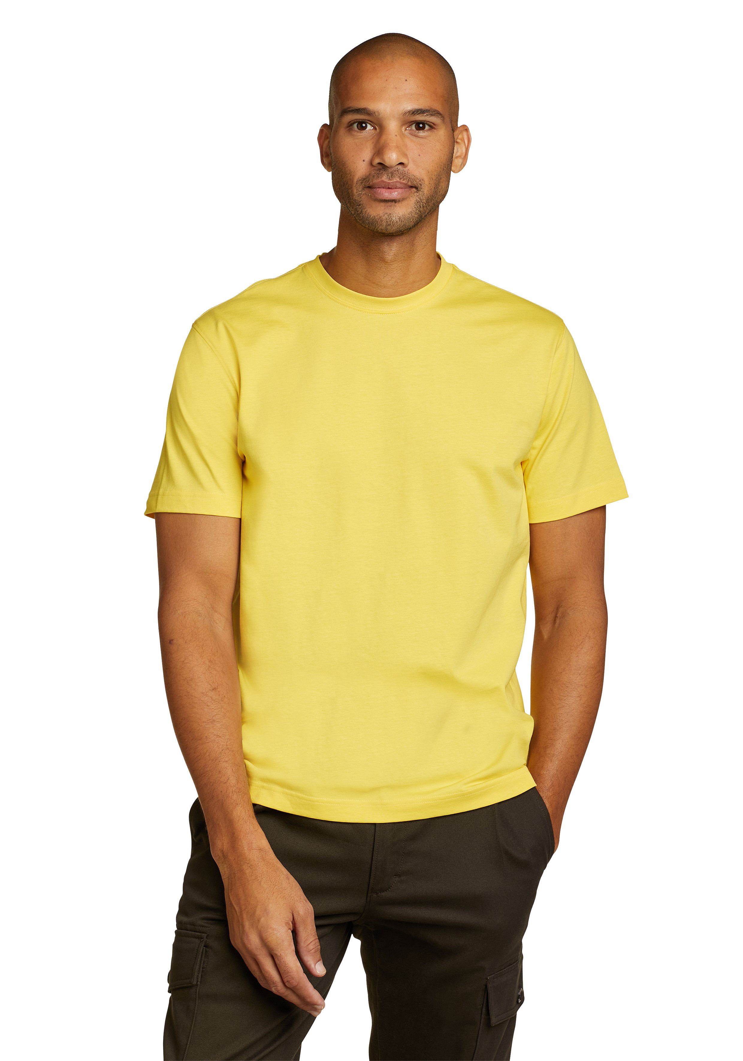 Eddie Bauer T-Shirt Legend Wash Pro Shirt 100% Baumwolle - Kurzarm Leuchtgelb