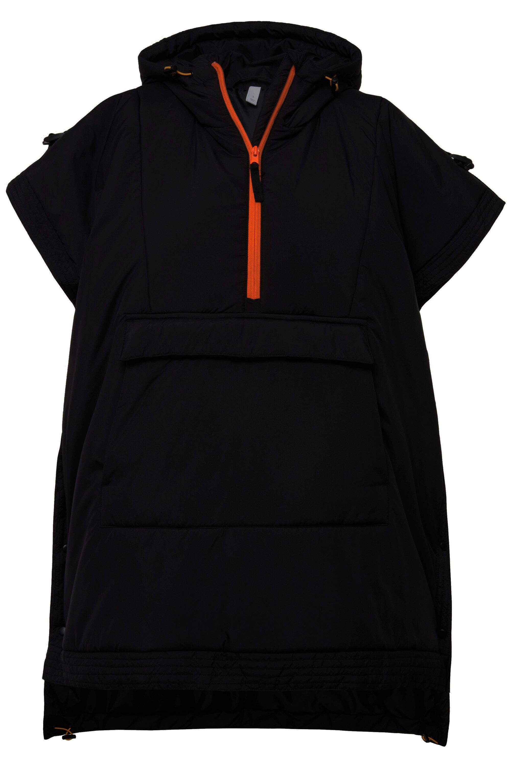 Studio Untold Steppweste Poncho-Weste Kapuze Color-Zipper Kängurutasche günstig online kaufen