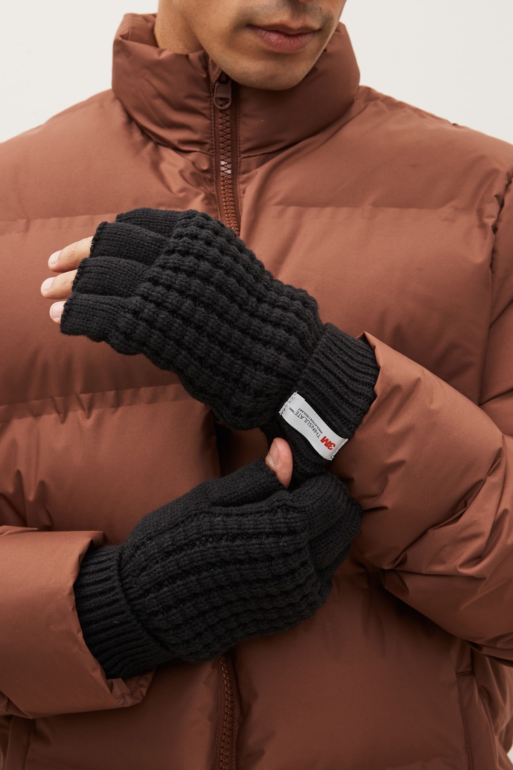 Thinsulate® Fingerlose Black Next Strickhandschuhe Handschuhe