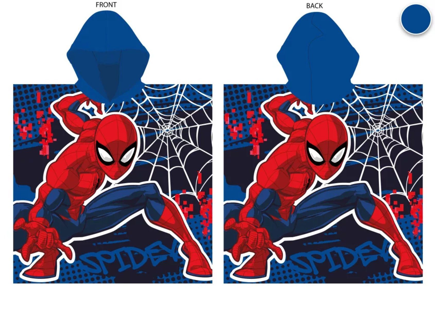 Spiderman Poncho Spider-Man 55x110 cm Schnelltrocknender Poncho