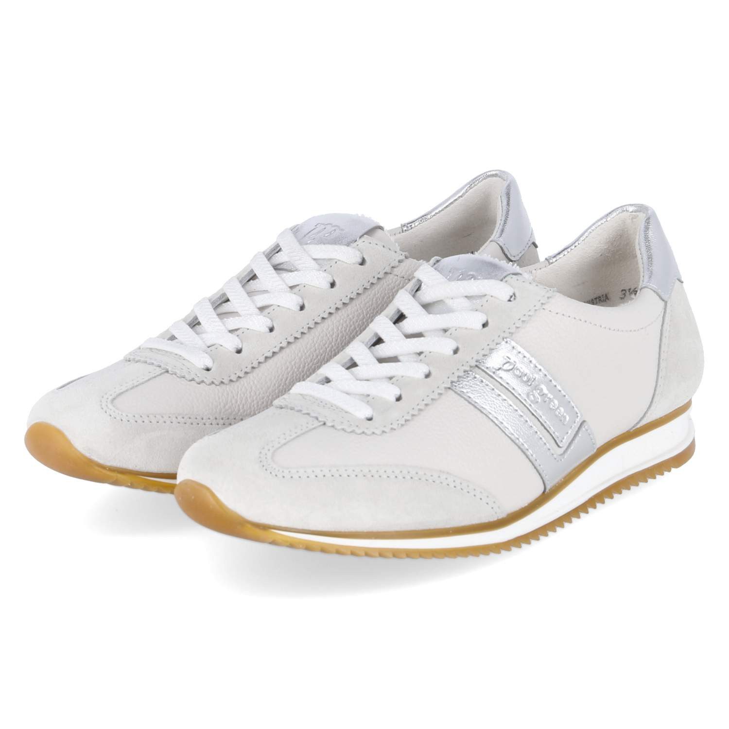 Paul Green 5453-030 Damen Leder white Schnürschuh