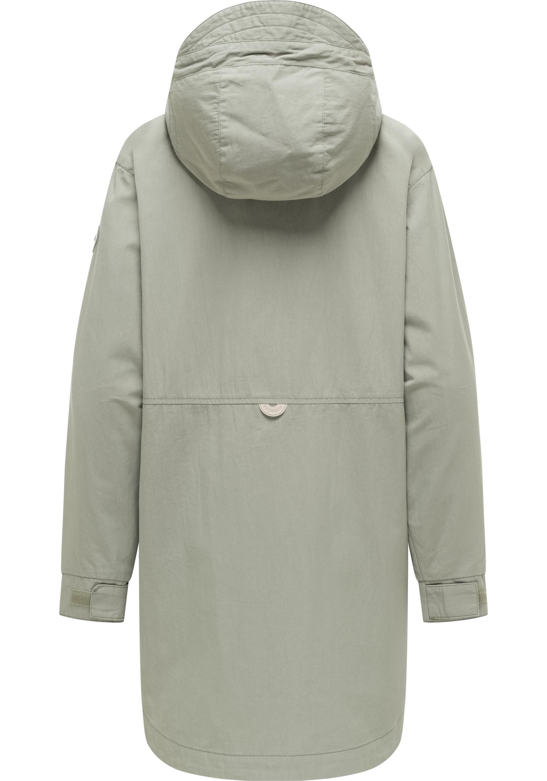 Ragwear Kurzmantel Lamyja B Leichter Oversize-Übergangsparka mit Kapuze