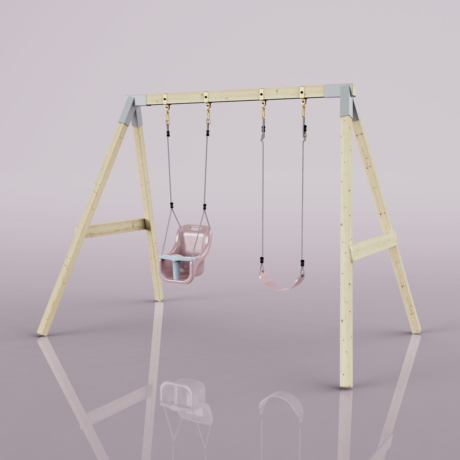 OutdoorToys Schaukelkombination Schaukel Papagei, aus Holz in Altrosa