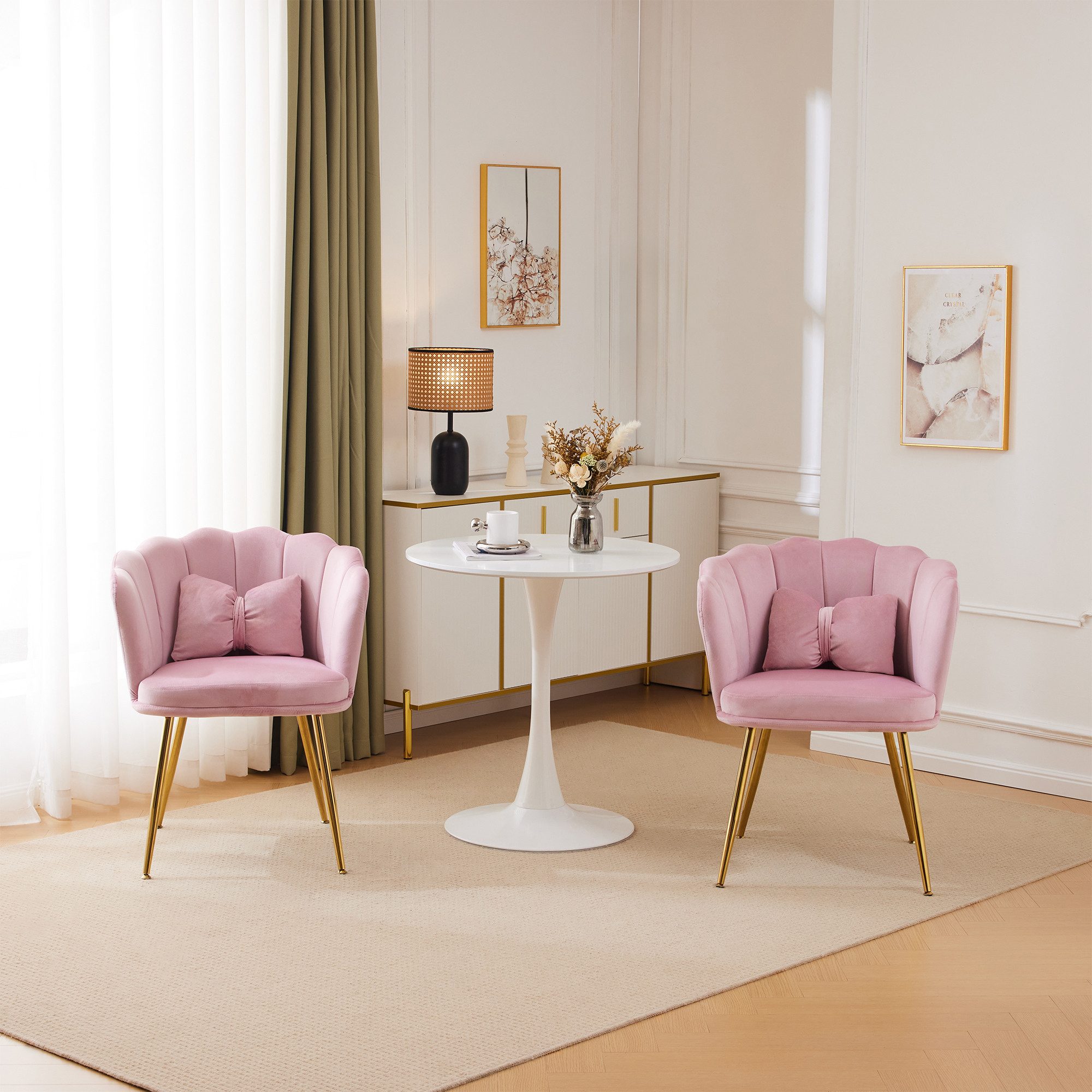 OKWISH 4-Fußstuhl Polsterstuhl Küchenstuhl Lounge Stuhl, günstig online kaufen
