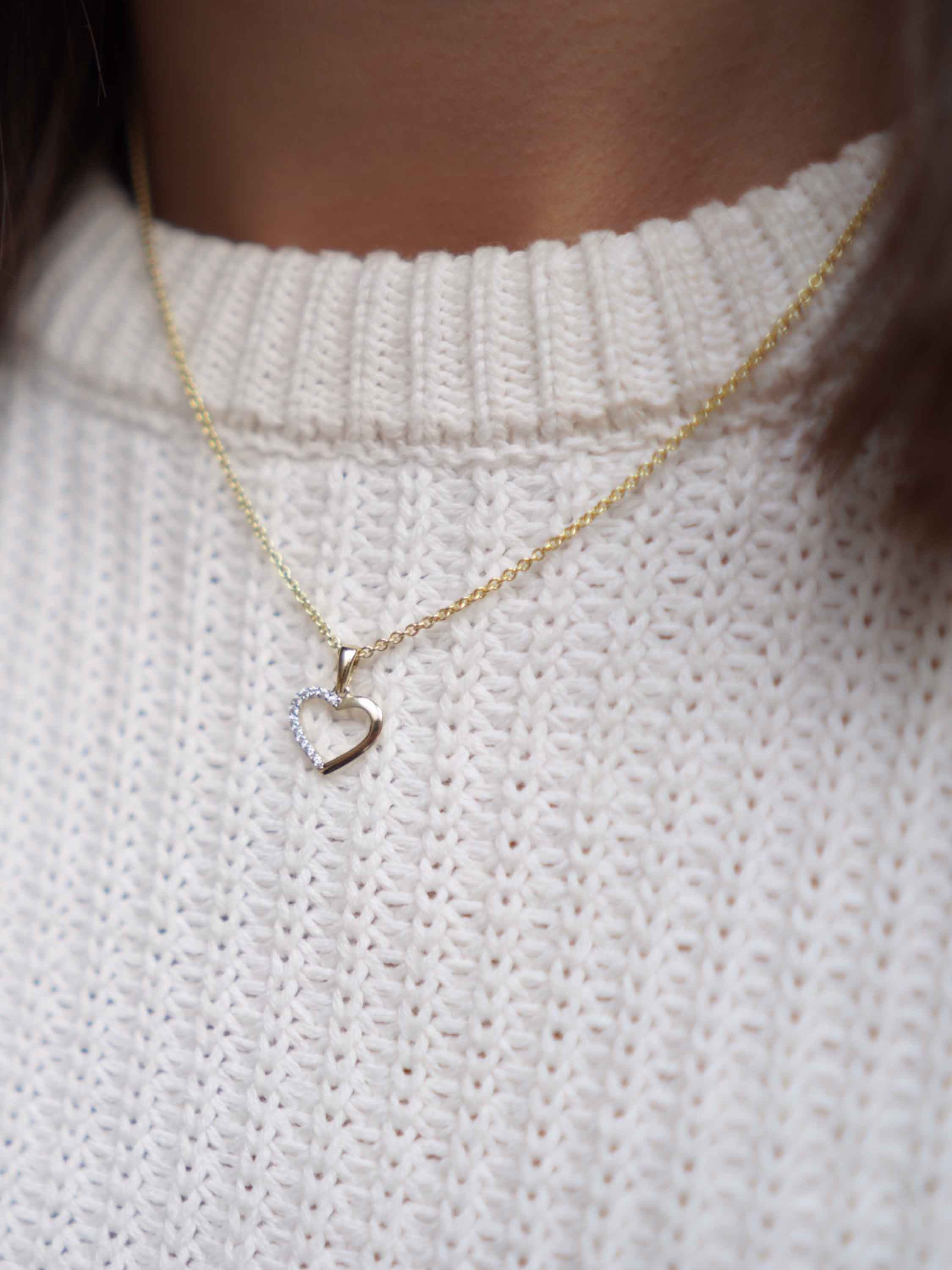 My Gold Herzkette Damen Herzkette Gold 375 & Sterlingsilber Zirkonia - Sara günstig online kaufen