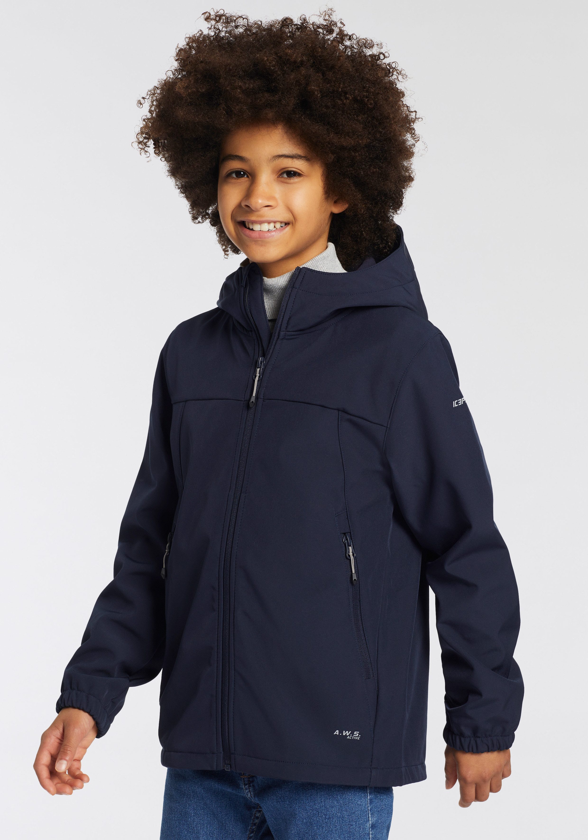 Icepeak Softshelljacke ICEPEAK KONAN JR Reißverschlusstaschen, atmungsaktiv, winddicht, wasserabweisend