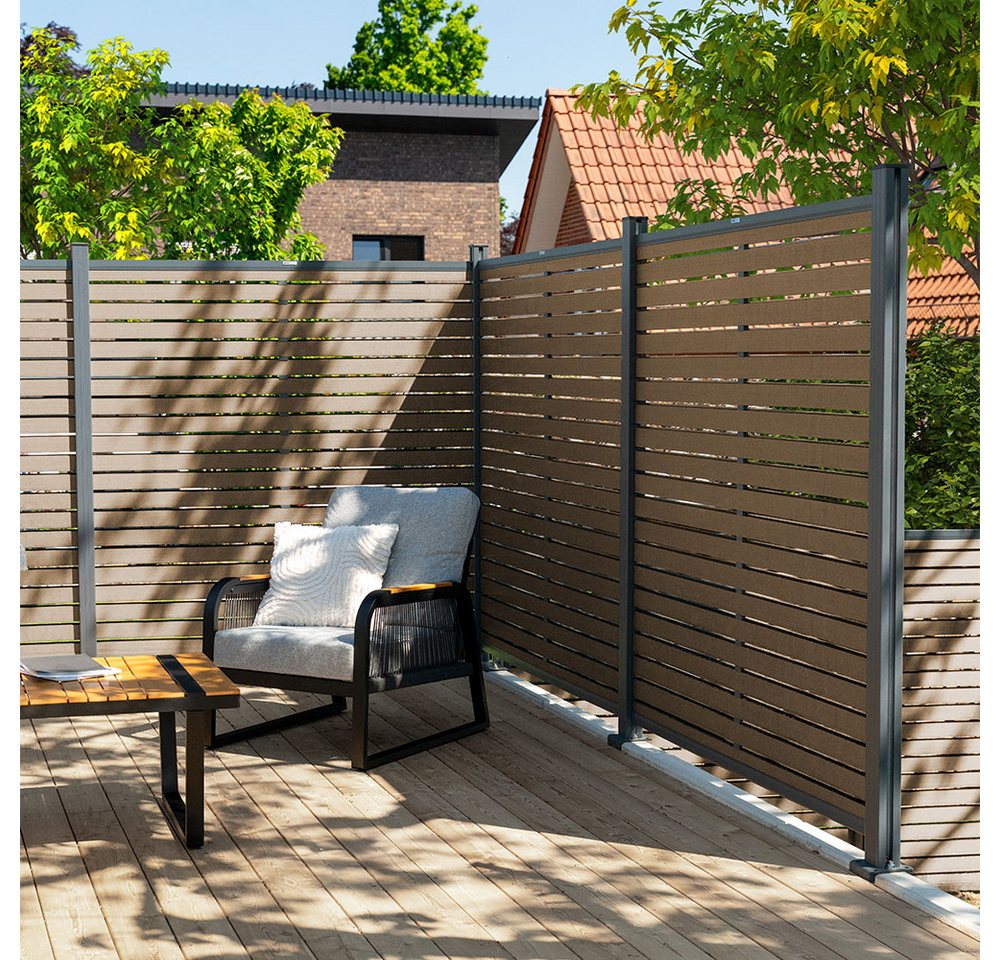 Thumbnail - HOME DELUXE Sichtschutzelement WPC Sichtschutzzaun ALIRA, Zuverlässiger Sicht-, Wind- und Lärmschutz, Gartenzaun, Lamell...