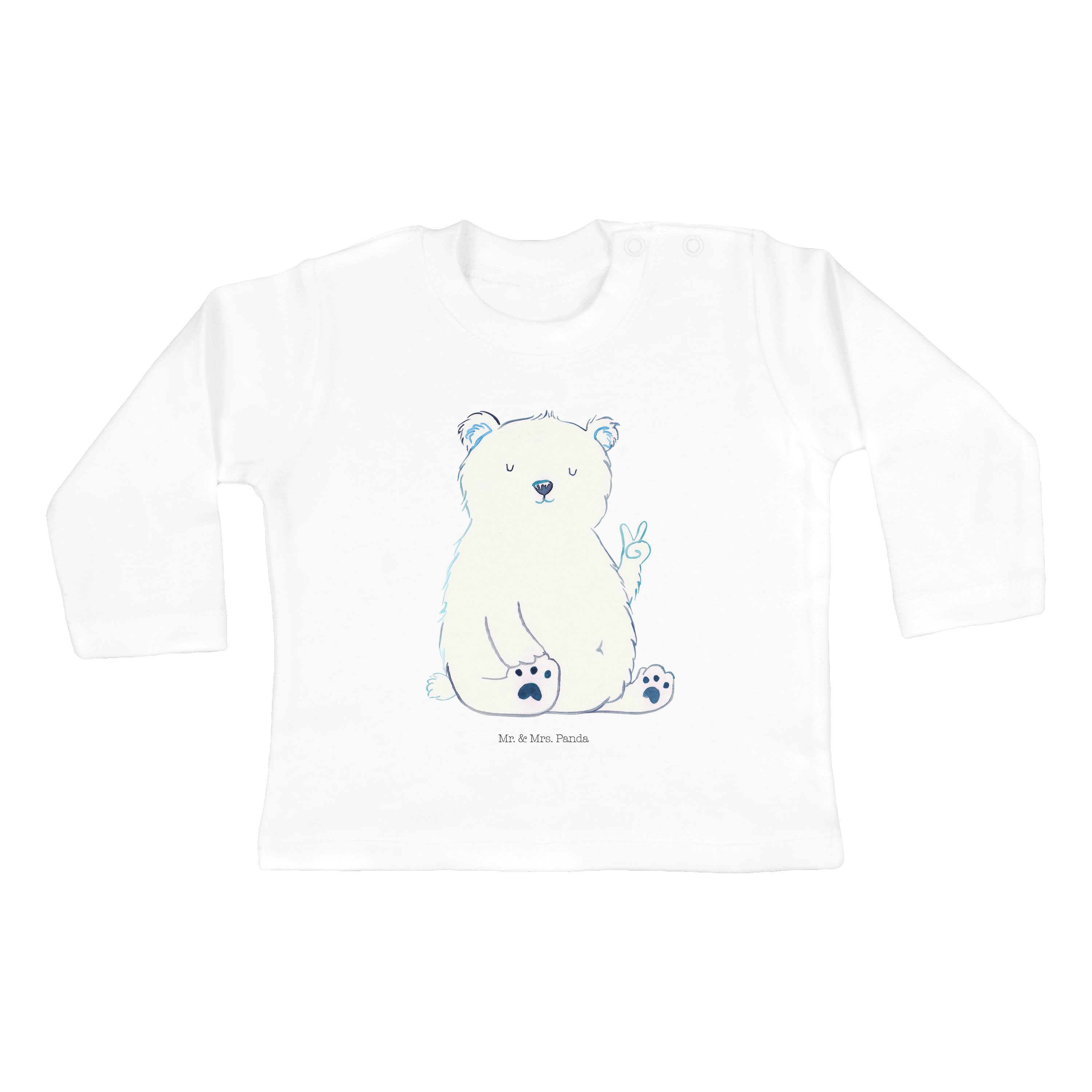 Mr. & Mrs. Panda Strampler Eisbär Faul - Weiß - Geschenk, Bio, Teddybär, Kleidung, Teddy, Büro, (1-tlg)