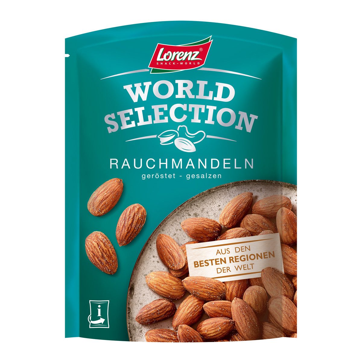 LORENZ Knabberei, Lorenz Rauchmandeln World Selection geröstet und gesalzen 100g