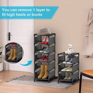 Welikera Schuhschrank Eckschuhregal mit 10 Ebenen, Aufbewahrungsschrank für kleine Räume
