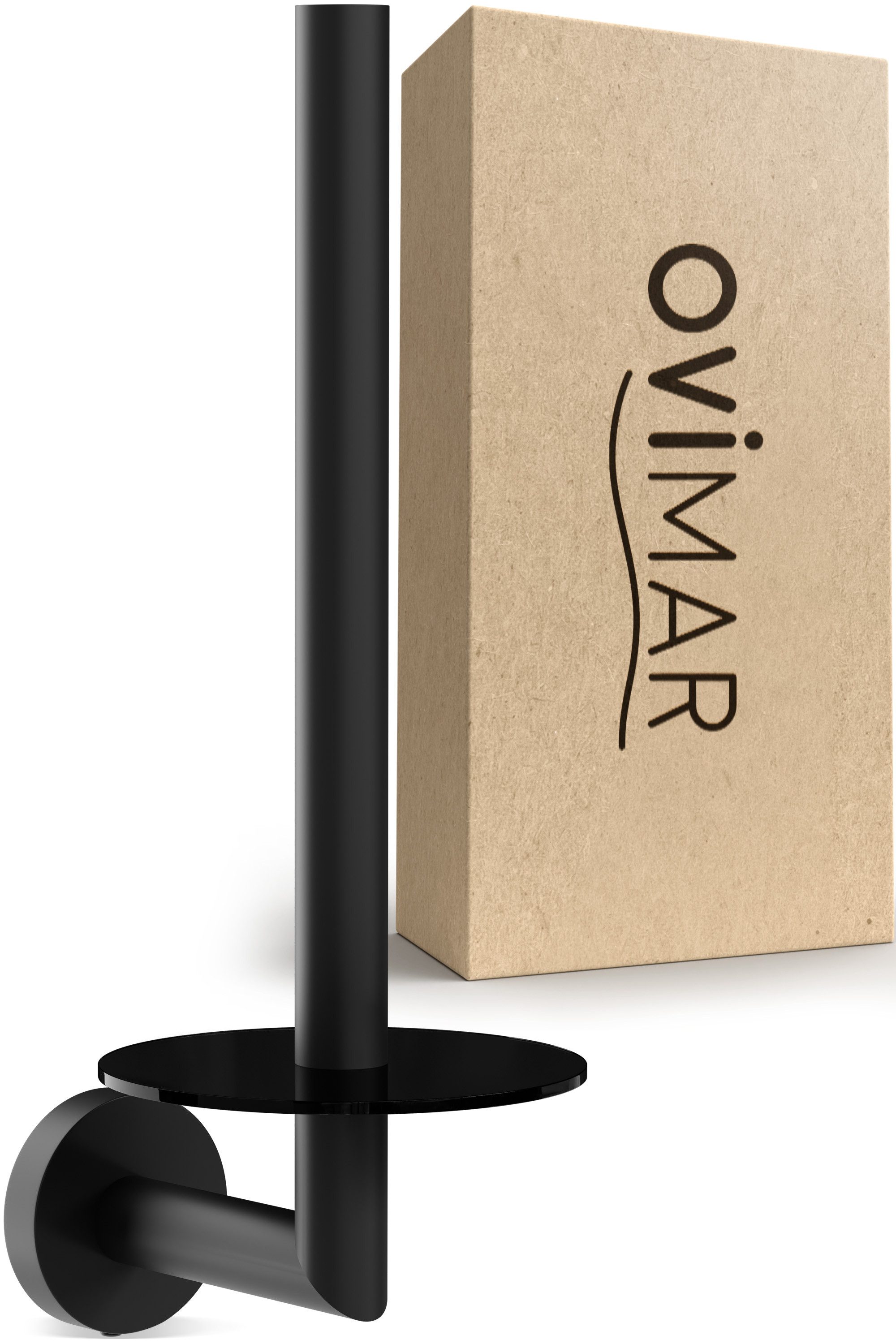 ovimar Toiletten-Ersatzrollenhalter Runde (1-St), aus Edelstahl in Schwarz günstig online kaufen