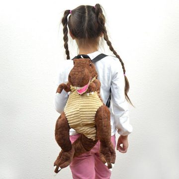 Kögler Kinderrucksack Kinder Rucksack Dinorucksack T-REX braun mit Tragegriff