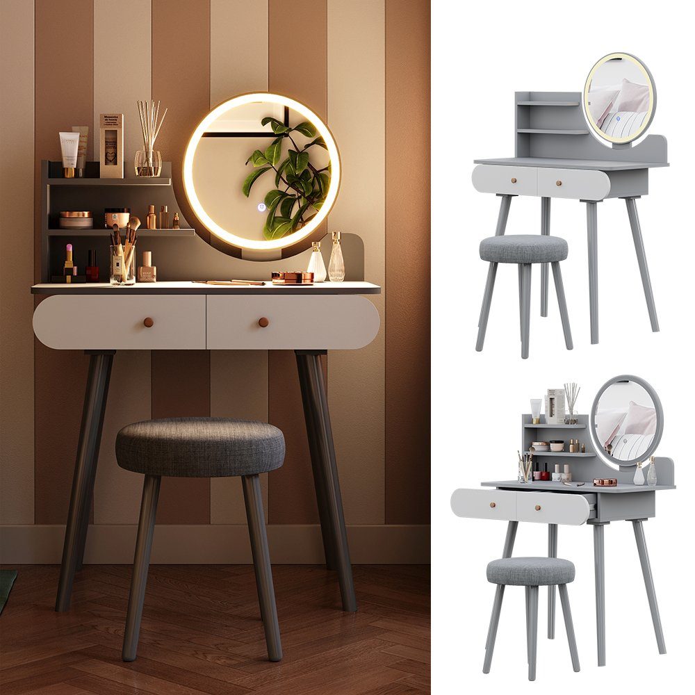 Vicco Schminktisch Edda, Grau, 80 cm günstig online kaufen