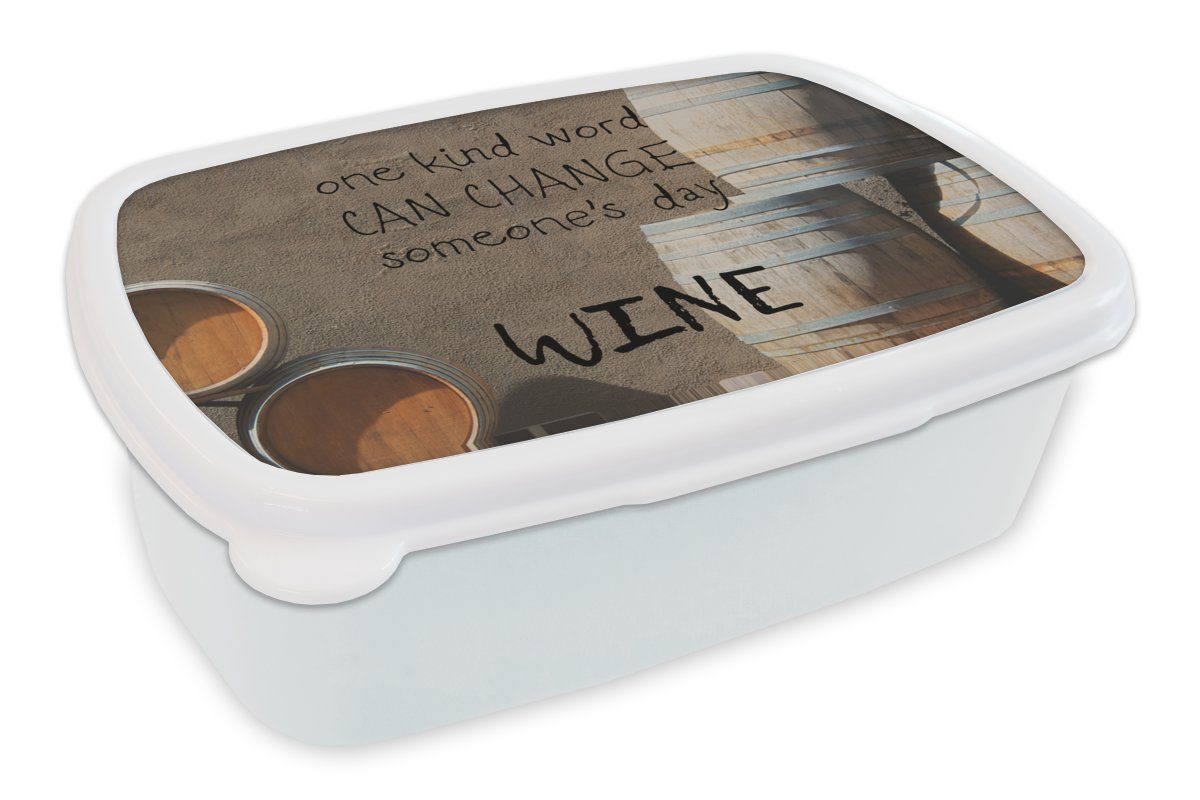den jemandem Kinder Weinzitat und Tag Lunchbox Brotdose, Wort von "Ein weiß für Kunststoff, Erwachsene, freundliches und Jungs verändern, kann (2-tlg), für Brotbox MuchoWow Mädchen