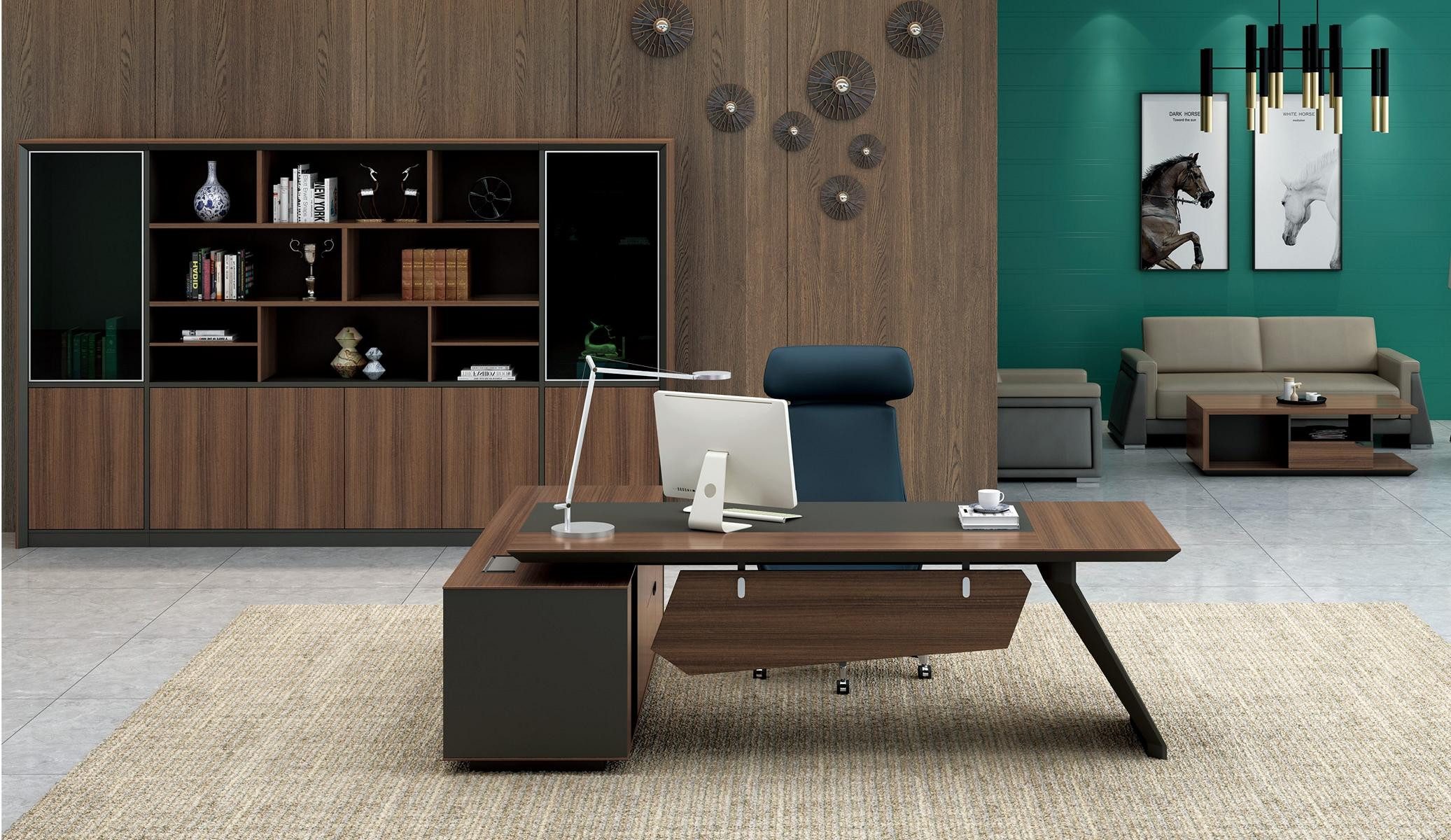 Eckschreibtisch Bürotisch mit Schubladen für modernes Home Office Design