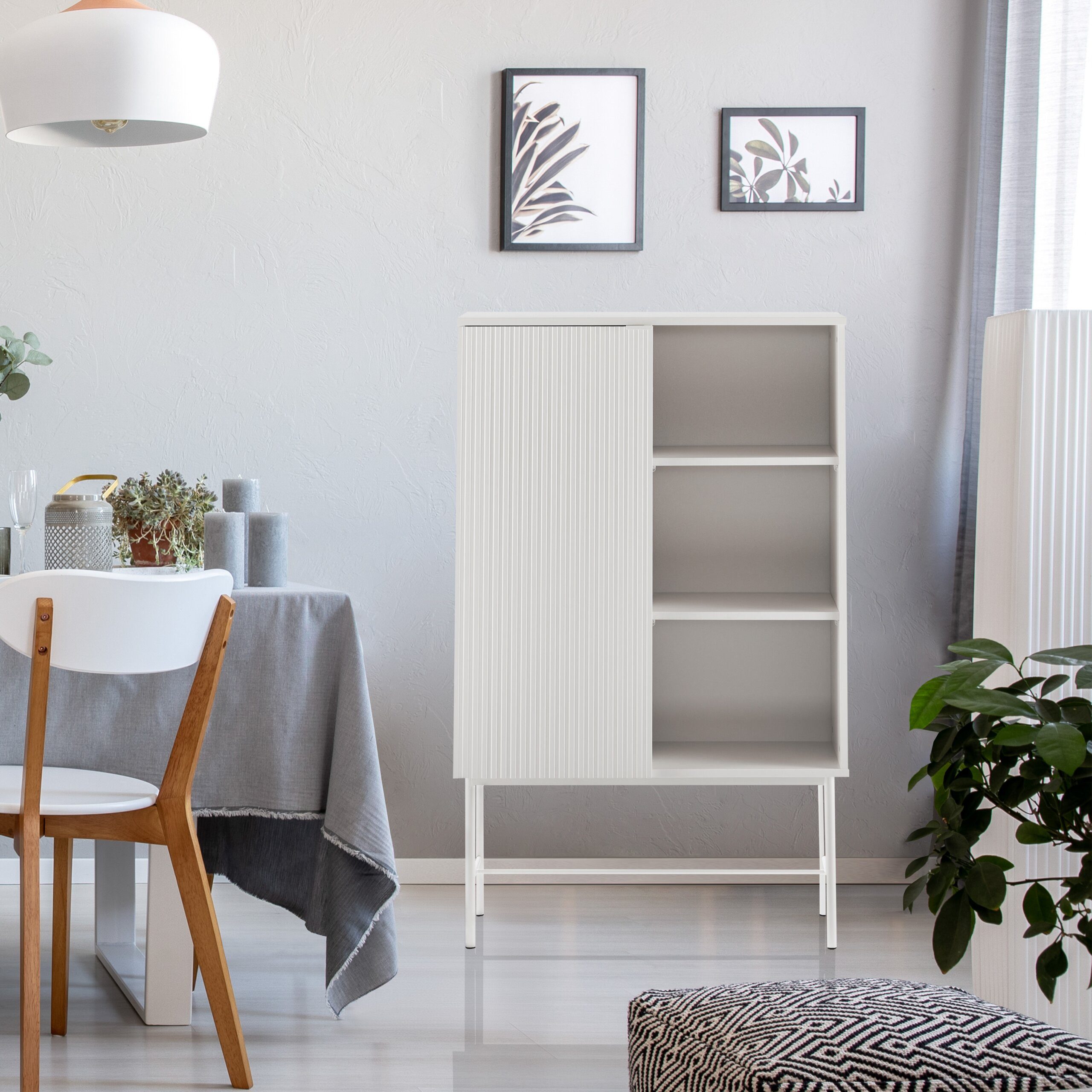 hjh LIVING Regal SIO Kommode H/B/T: 130.0 x 82.0 x 35.0 cm, Highboard Kommode mit Soft-Close Tür, offene Fächer, Modernes Design