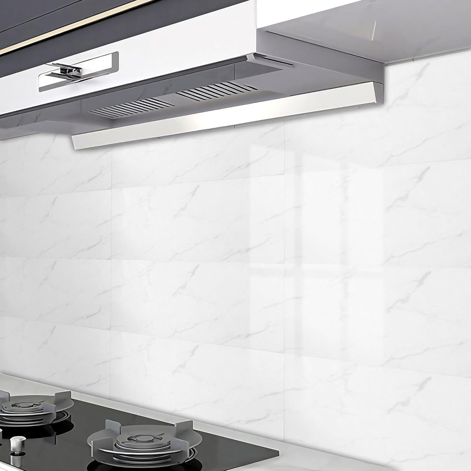 wohnTRAUM24 Fliesenaufkleber 10 Stück Klebefliesen Küche Marmor 60x30cm, Selbstklebende Fliesen (10 St), Wasserfest, Selbstklebend, Hitzebeständig, Sehr starke Klebefähigkeit