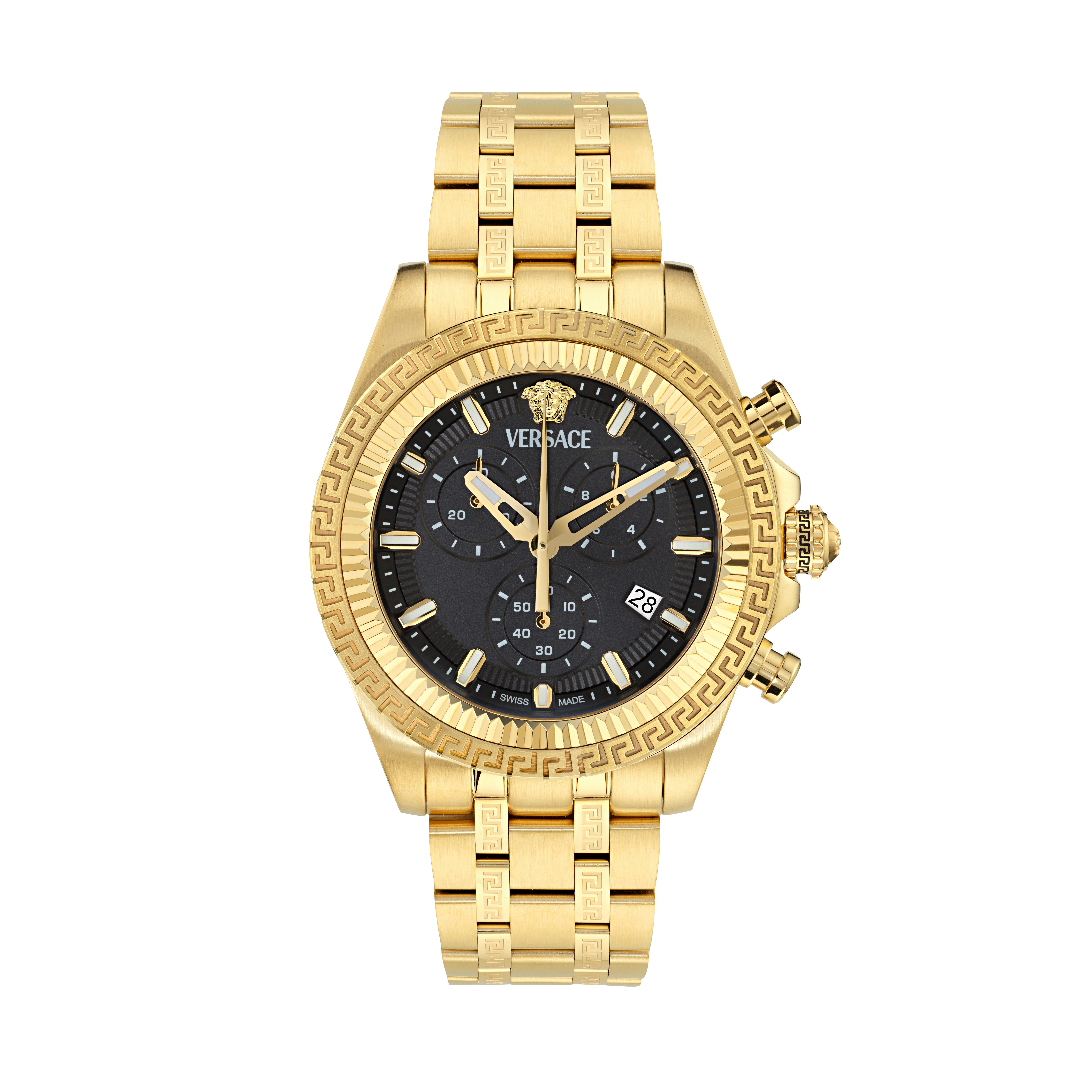 Versace Chronograph FORNAX VE0W00525, Quarzuhr, Armbanduhr, Herrenuhr, Swiss Made, Edelstahlarmband, analog
