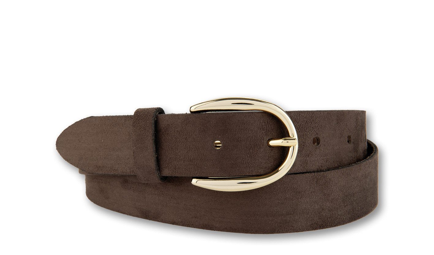 BERND GÖTZ Ledergürtel Ledergürtel mit samtigem Look und Goldschließe günstig online kaufen