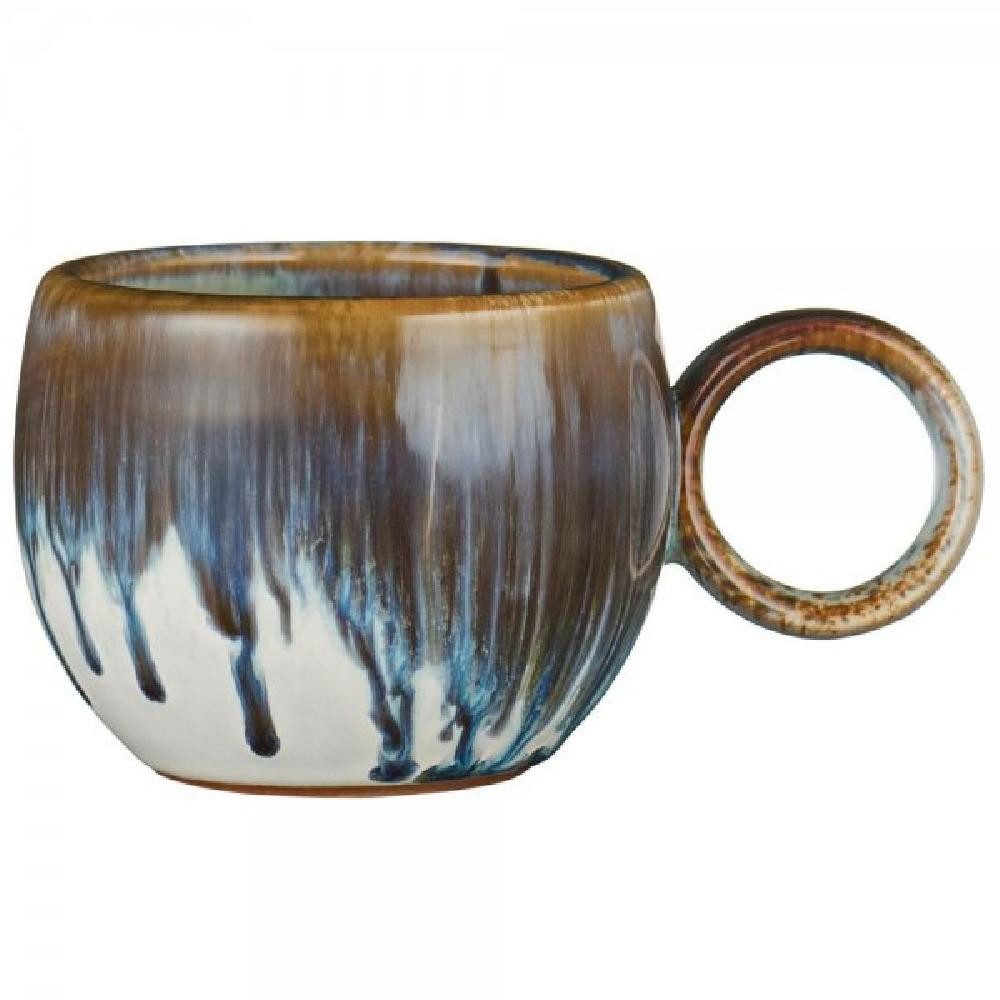 Ib Laursen Tasse Ib Laursen Tasse mit Henkel Valvik erdige Farbtöne mit blauer Laufglas