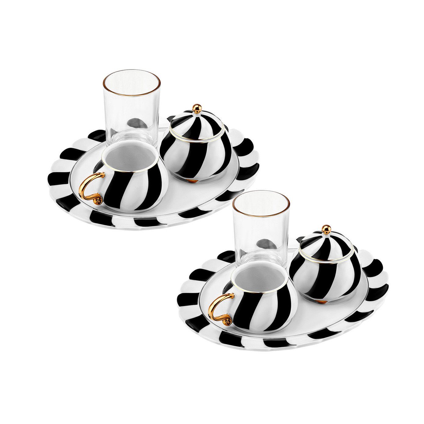 Karaca Kaffeeservice Mine 2 Personen Kaffeetasse Präsentation Set 90 ml