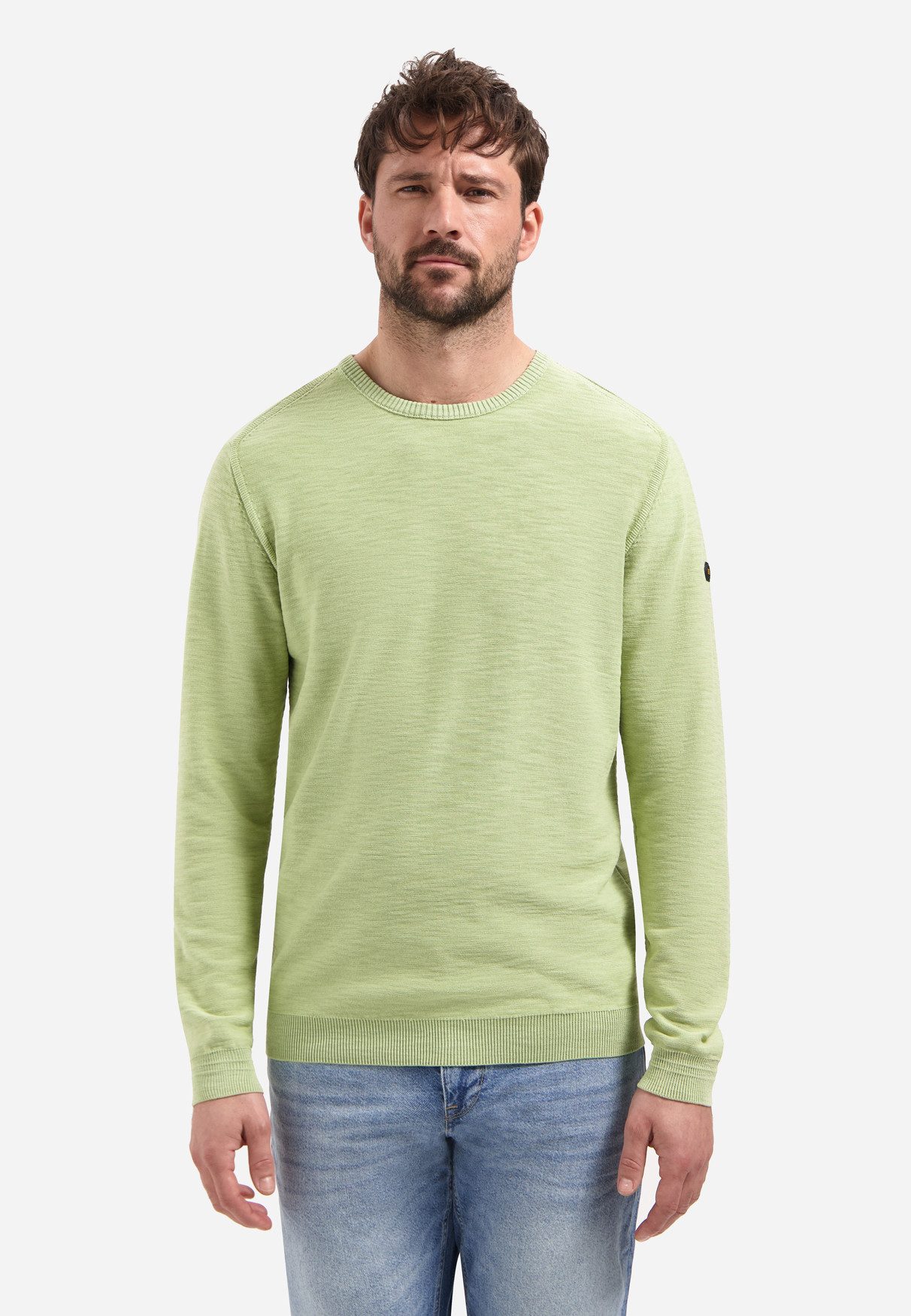 NO EXCESS Strickpullover Pullover Crewneck Garment Dyed + St
