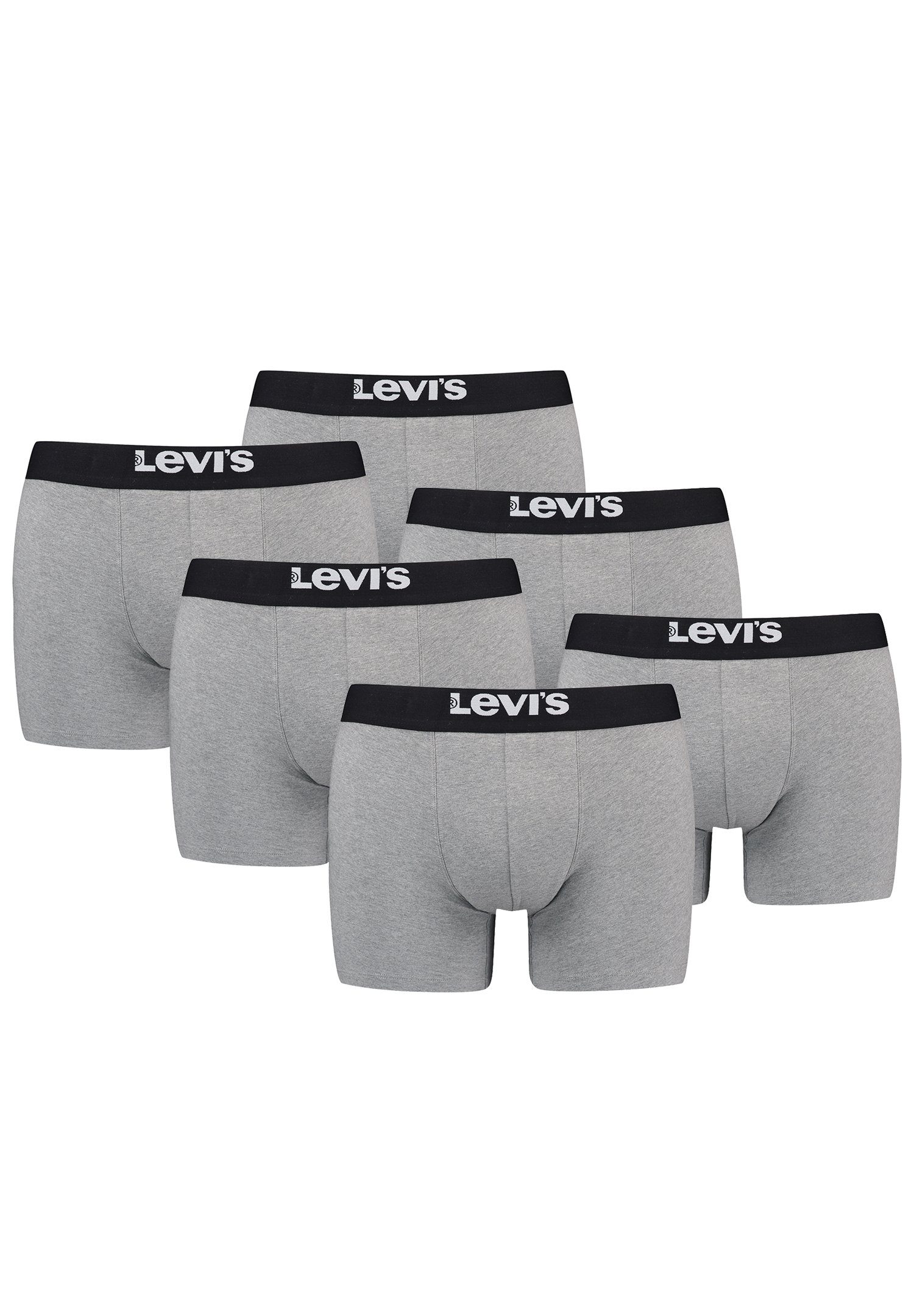 Levi's® Boxershorts MEN SOLID BASIC BOXER BRIEF ORGANIC CO 6er Pack (Set, 6-St., 6er-Pack) Middle Grey Melange