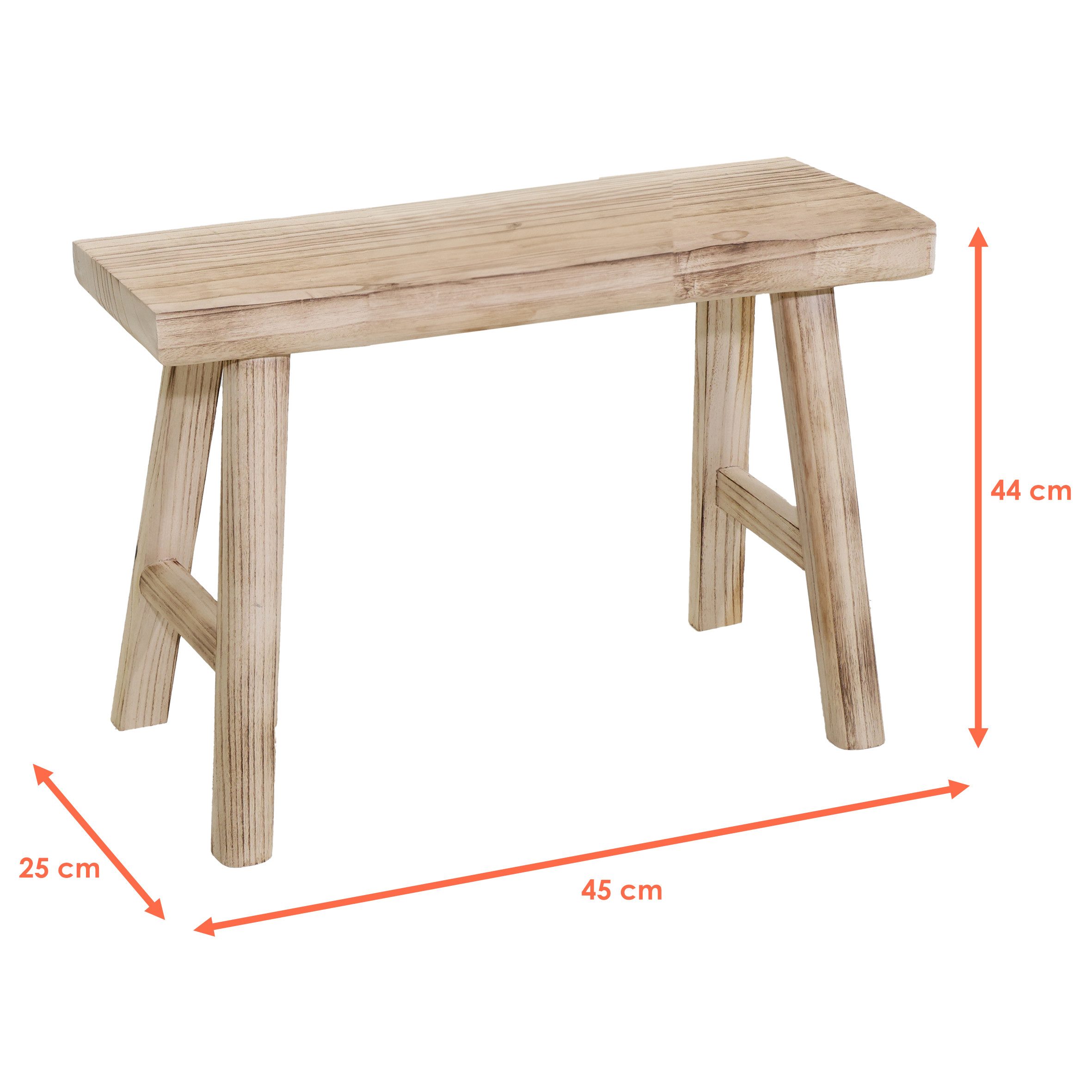 Spetebo Blumenhocker Holz Bank natur (rechteckig, günstig online kaufen