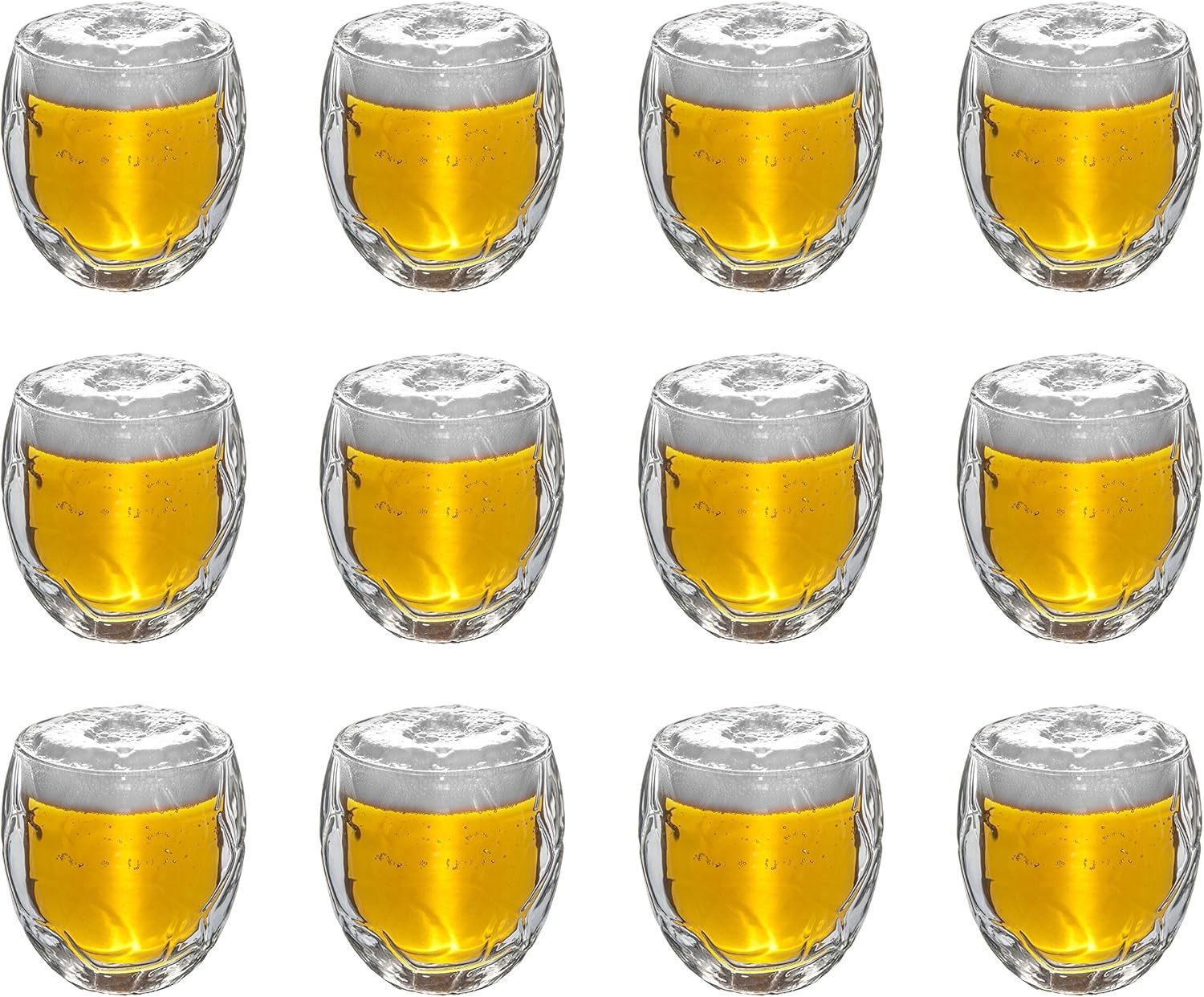 Markenwarenshop-Style Gläser-Set WM 12x Bierglas Trinkglas Fußball 350ml Thermoglas Doppelwandig, Glas