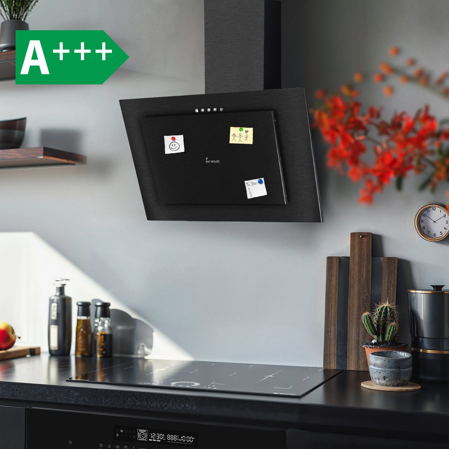 KKT KOLBE Wandhaube Dunstabzugshaube 60cm VTH6004S Dunstabzugshaube 60cm VTH6004S, Kopffreihaube / Abzugshaube / Schwarz / Stahl / Abluft / Umluft