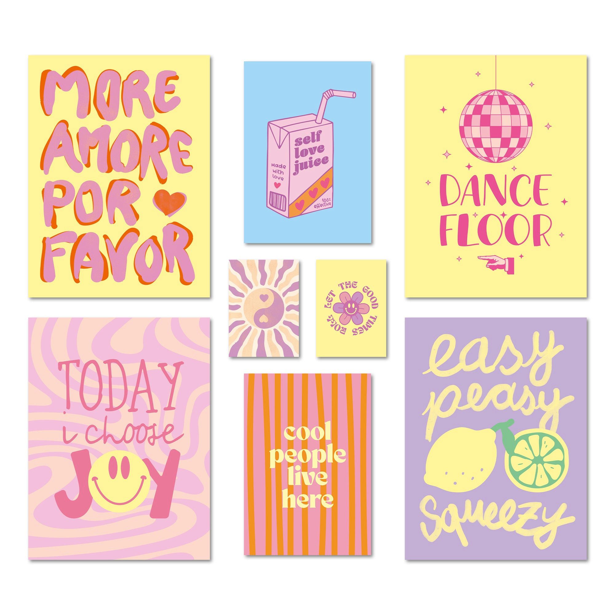 ARTFAVES Bilder-Collage Poster Set - Fancy Dopamine Art - Deko Wandbilder d günstig online kaufen