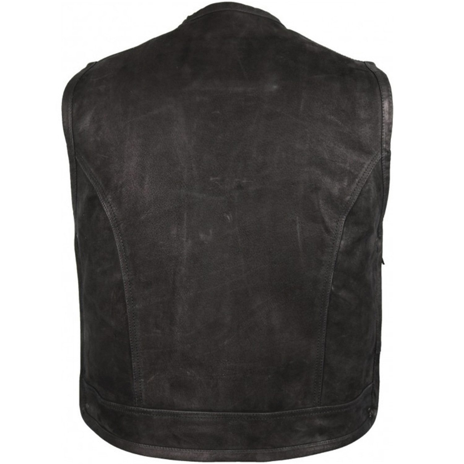 MDM Lederweste Nubuk Büffel Lederweste mit erweiterbaren Reißverschluss günstig online kaufen