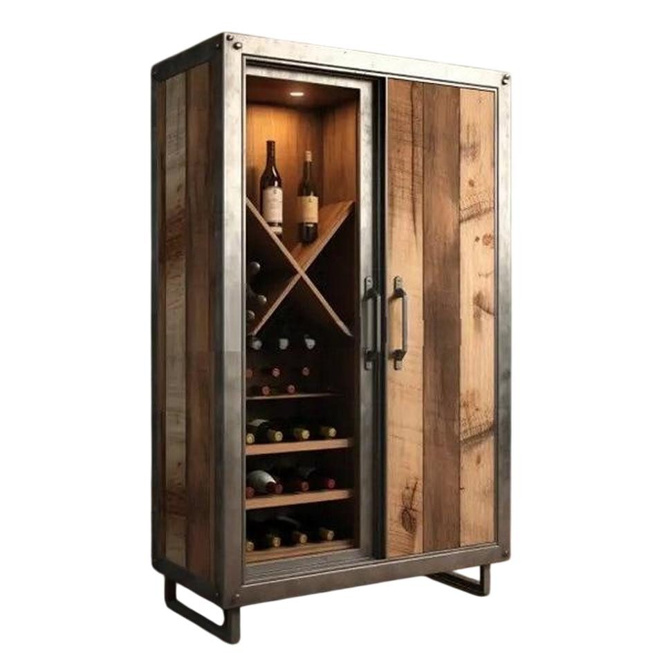 JVmoebel Weinschrank Weinkommode Bar-Weinschrank für stilvolle Weinlagerung, Holzoptik (1-St) Made in Europe