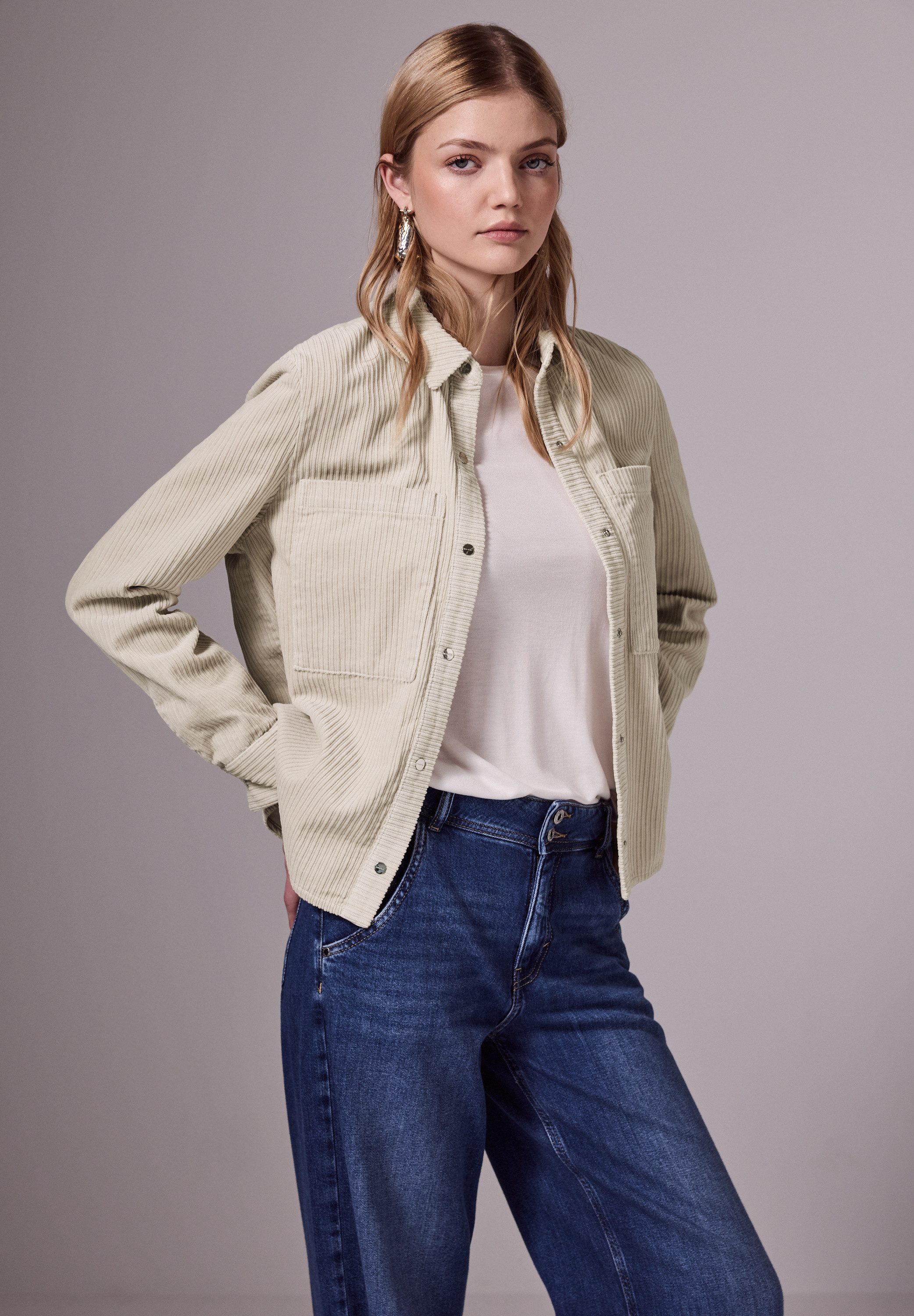 STREET ONE STUDIO Cordjacke mit Knopfleiste