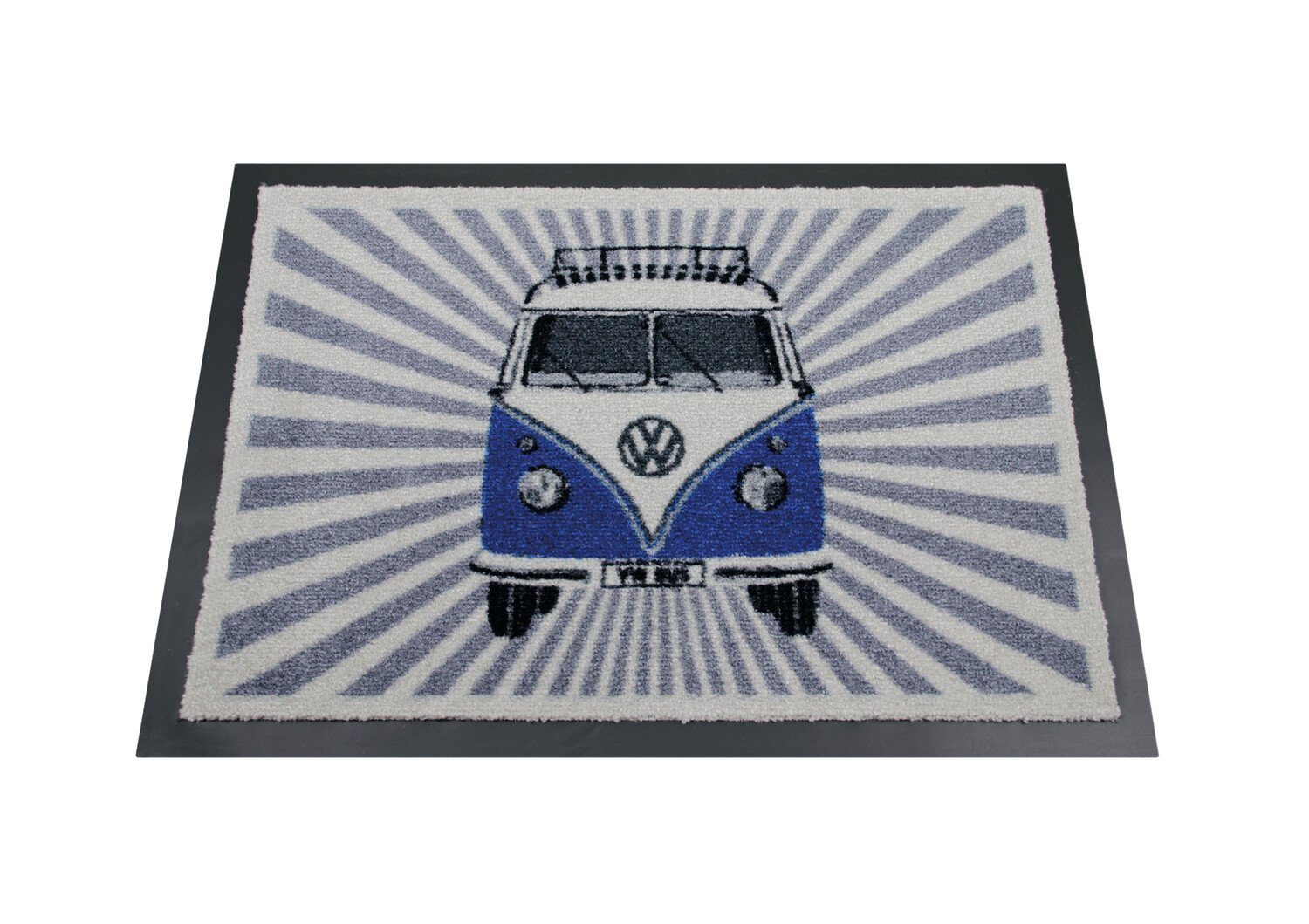 Fußmatte Volkswagen Türvorleger im VW Design, VW Collection by BRISA, Rechteckig, Höhe: 7 mm, strapazierfähiger Schuhabstreifer Strahlen/Blau