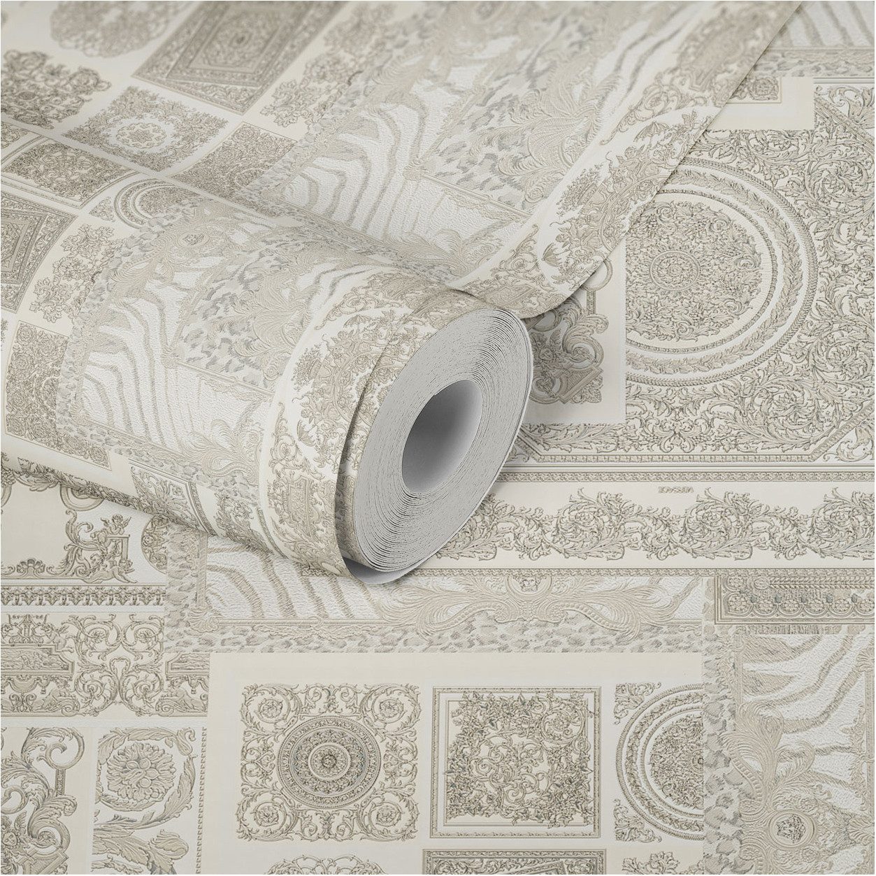 A.S. Création Vinyltapete, Versace Home Barocktapete Silber 370485 Luxus Vlies Designertapete