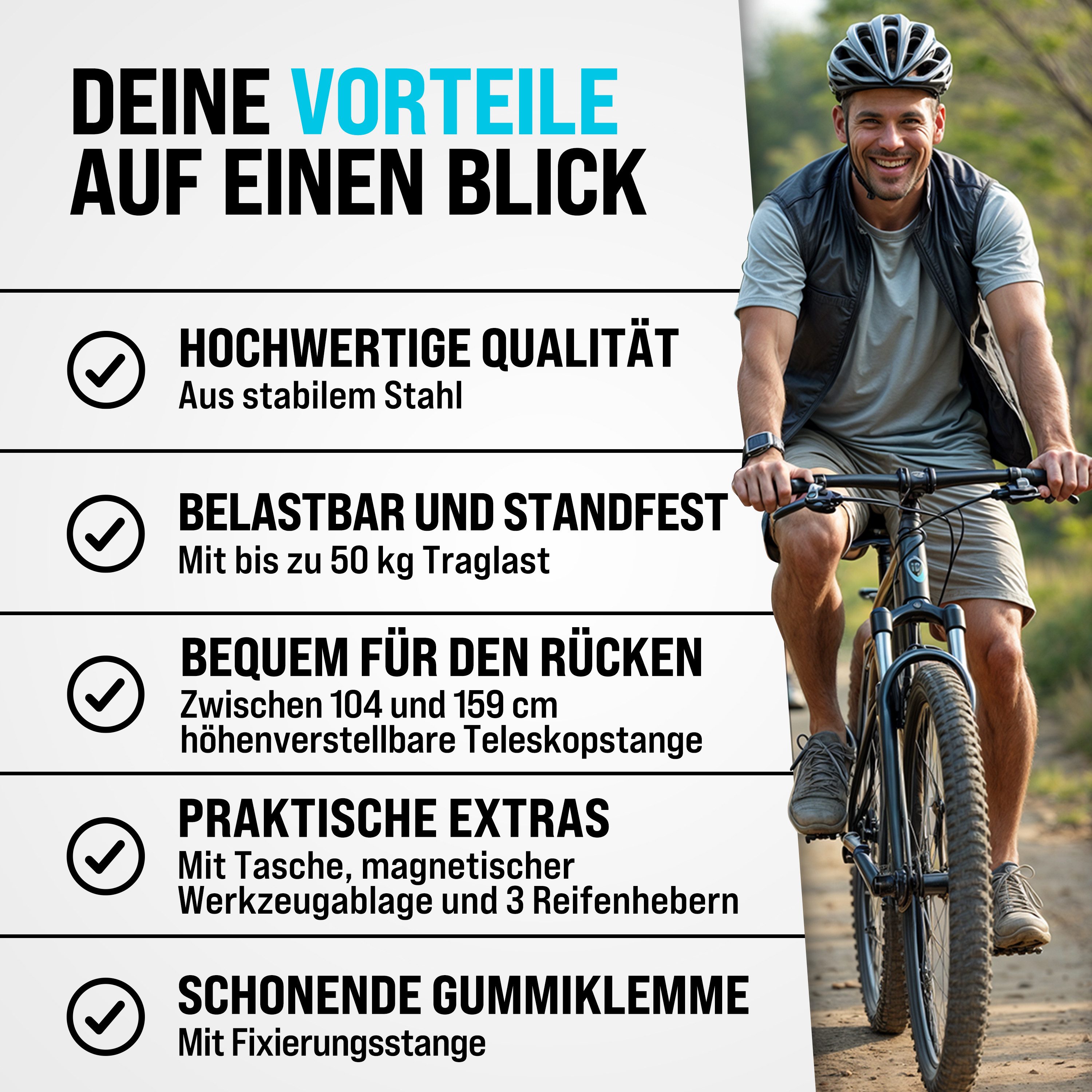 monzana Fahrrad-Montageständer, Drehmomentschlüssel 1/4 Zoll Set 1–25 Nm Bitset Tasche Transportbox – Bild 5 von 5