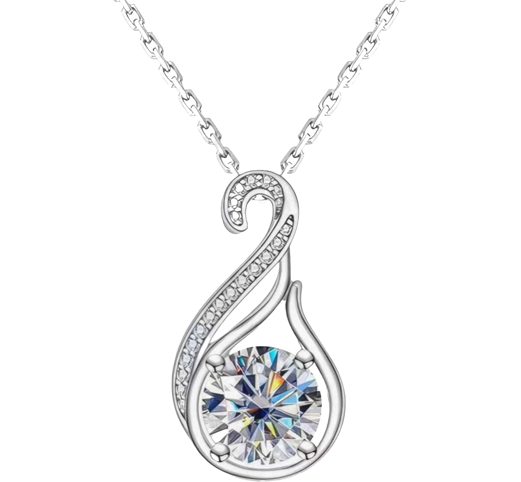 Kette mit Anhänger halskette damen gold,1.5ct d Vs1 Halskette aus 14K Gold,labordiamant