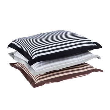 Homescapes Bodenkissen Stuhlkissen schwarzen Streifen 100% Baumwolle mit Polyester Füllung