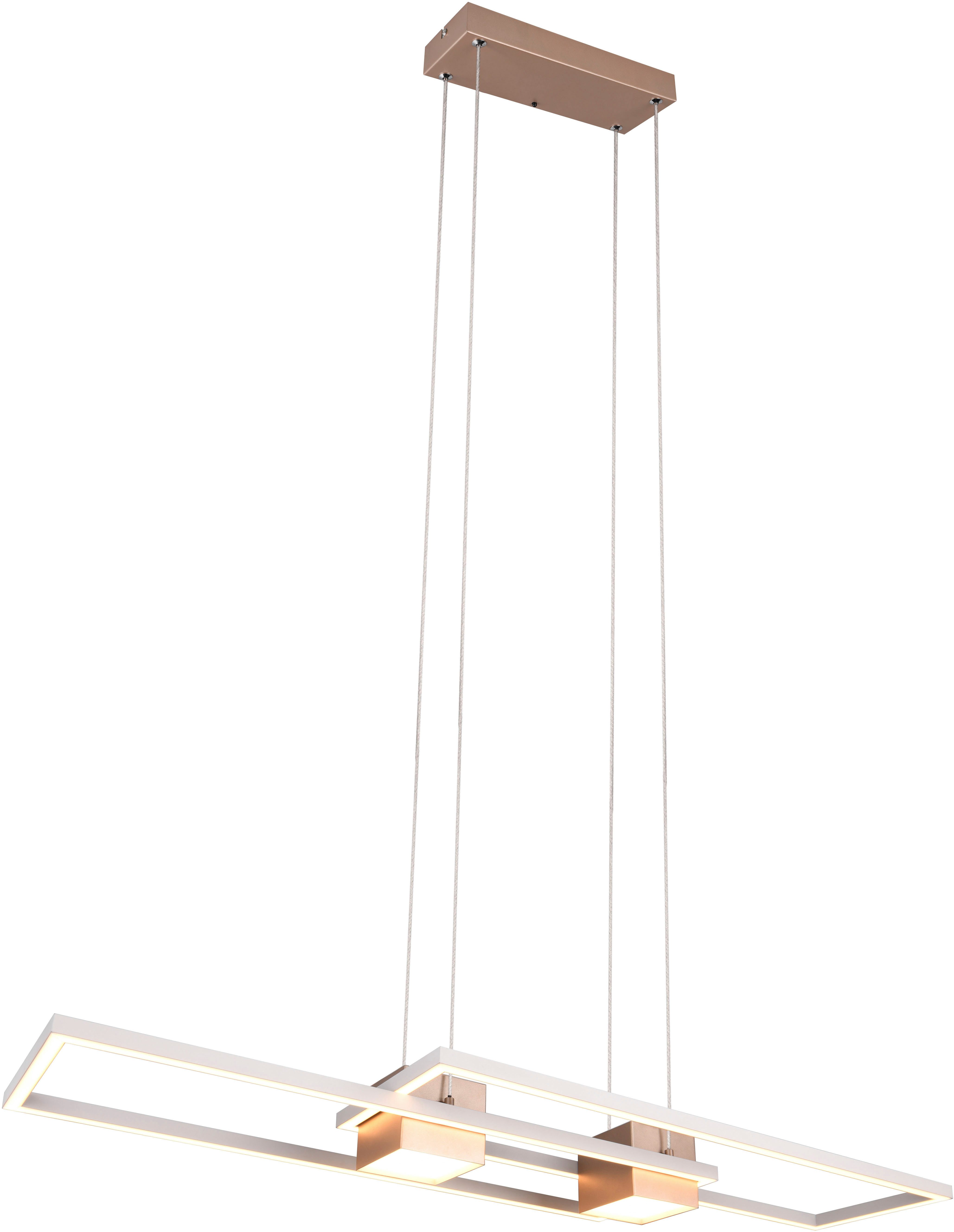 TRIO Leuchten LED Pendelleuchte ALBANY, LED Hängelampe Wohnzimmer mit Fernbedienung, dimmbar, CCT, Dimmfunktion, LED fest integriert, warmweiß - kaltweiß, Lichtfarbe einstellbar, Memoryfunktion, Nachtlicht, up-and-down Licht