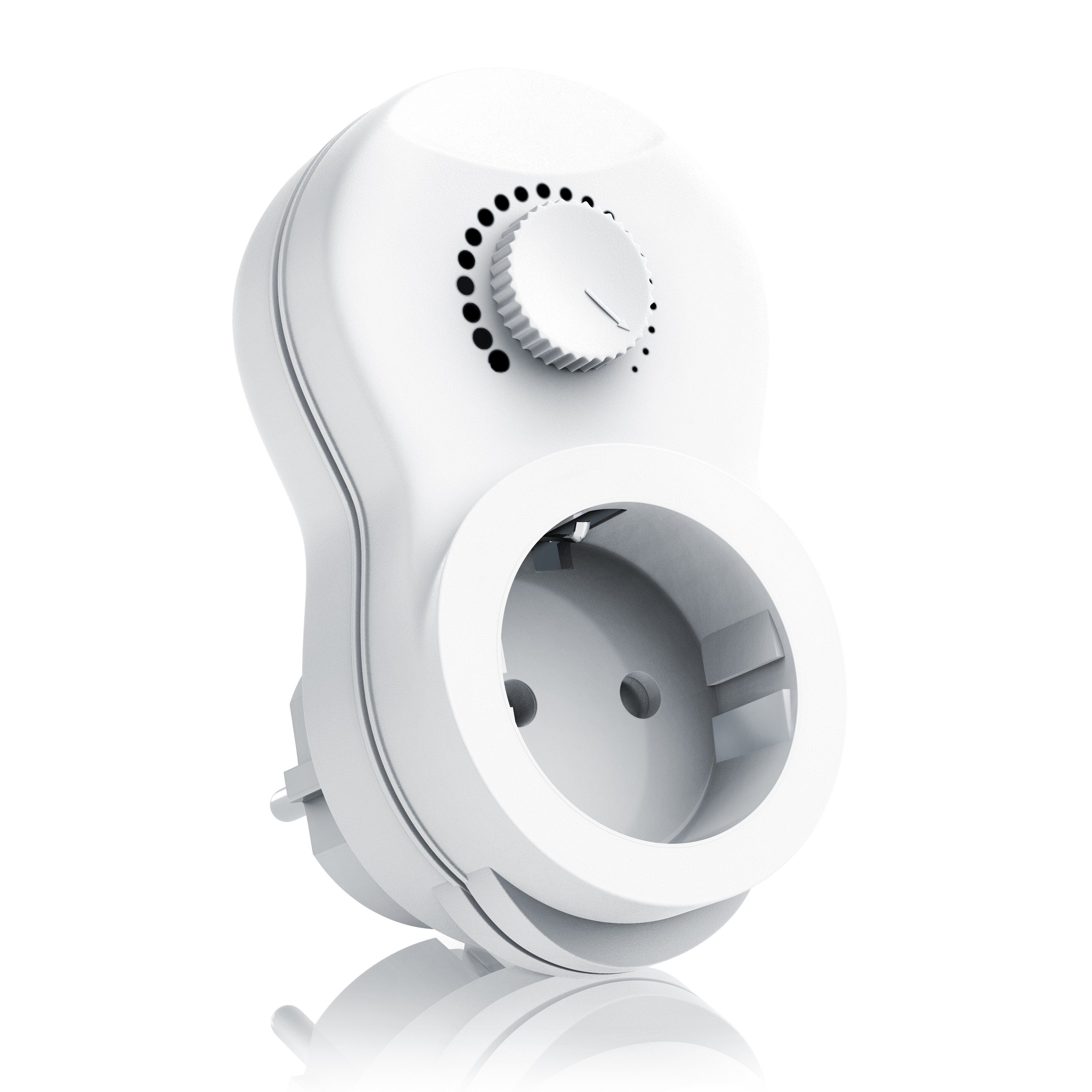 Arendo Drehdimmer, für Steckdosen mit Drehregler für Glühbirnen/Glühlampen mit 20W – 275W