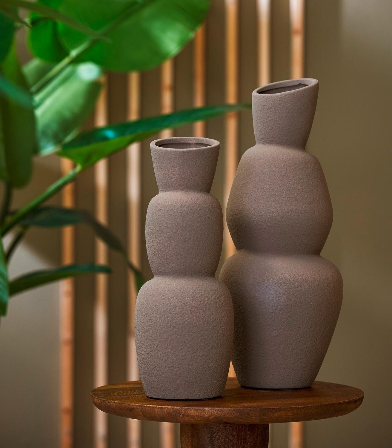 Light & Living Bodenvase ARAM, Vase, Braun, Keramik, H 46,5 cm (1 St), besondere Oberflächenstruktur