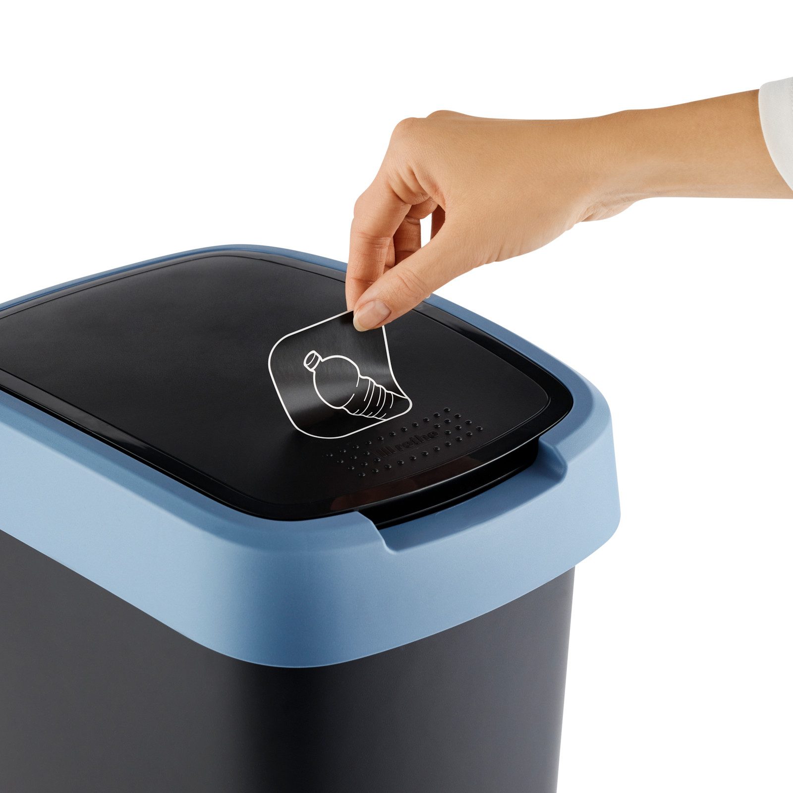 ROTHO Mülleimer TWIST 2er-Set Abfalleimer 25l - 2-in-1 Deckel - ideale Mülltrennung, ideal für Mülltrennung & Recycling