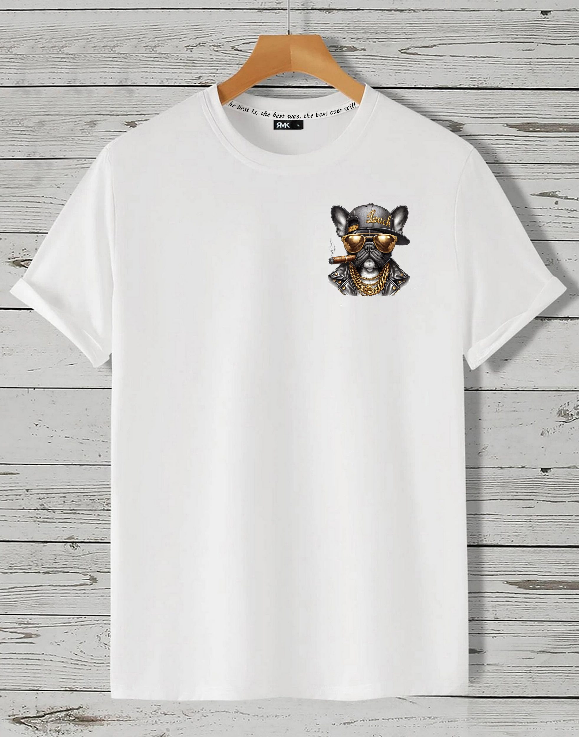 RMK Print-Shirt T-Shirt Herren Shirt Basic (Französische Bulldogge Bully Sonnenbrille) aus Baumwolle