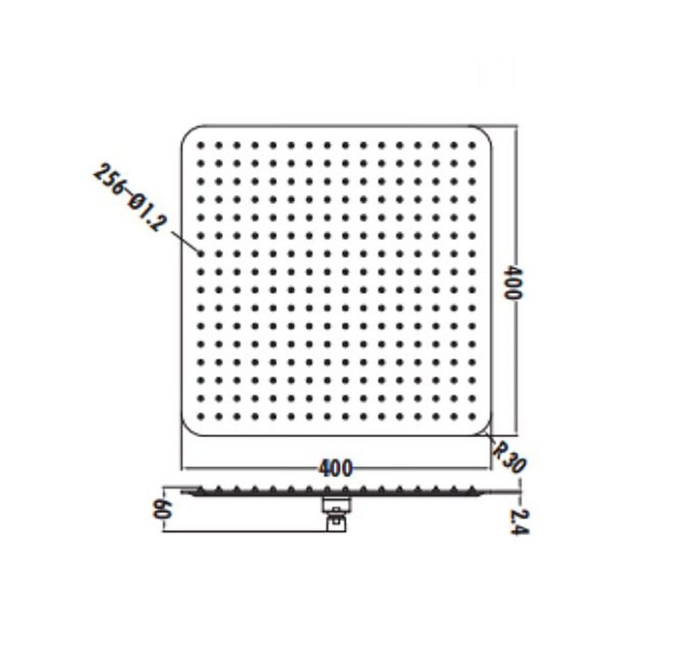 Thumbnail - Aloni Kopfbrause SH4000B, (einzel, 1-tlg), Aloni Regendusche Kopfbrause Quadrat Schwarz matt 40x40 cm