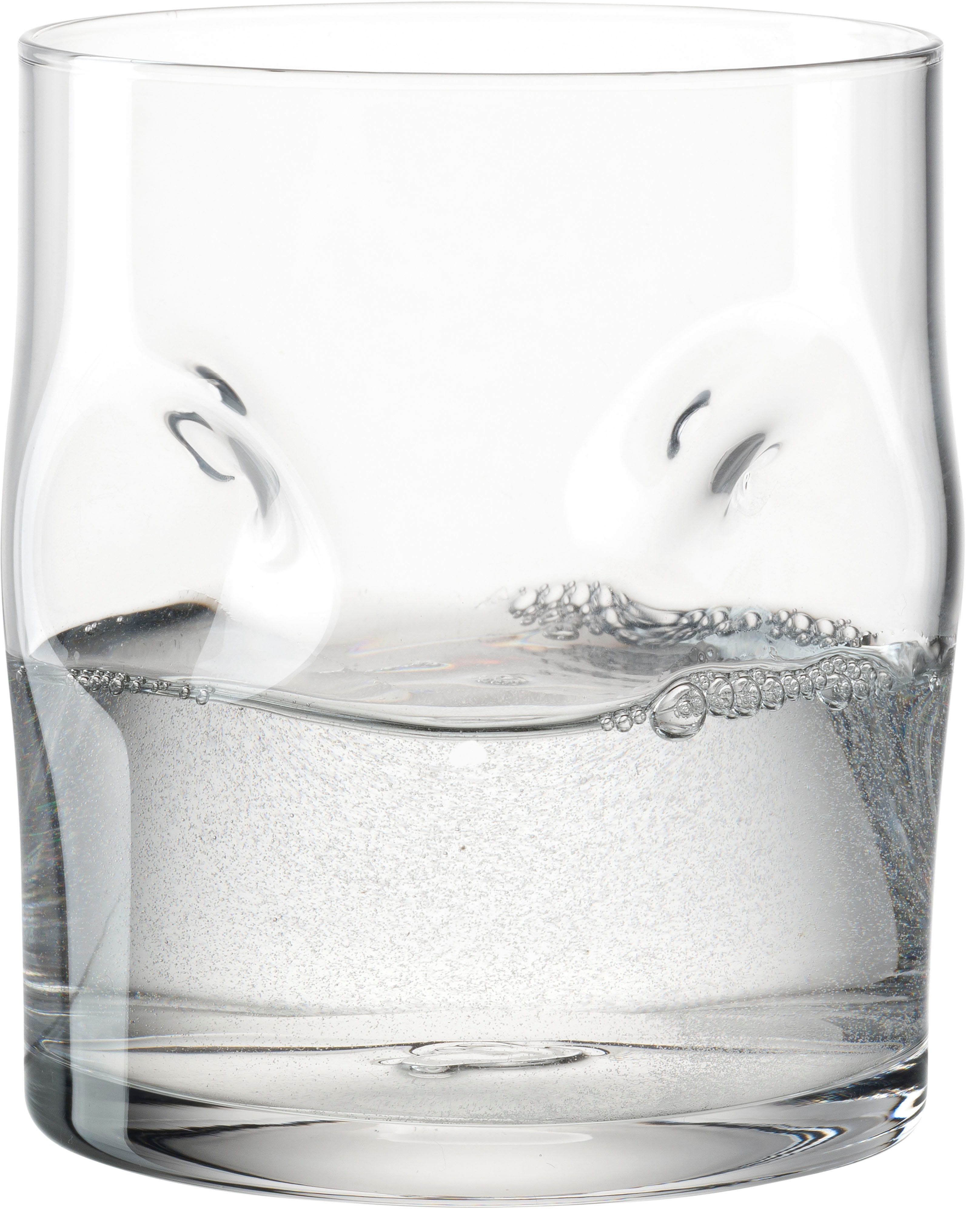 LEONARDO Gläser-Set Trinkglas VESUVIO, 300 ml, 4er-Set, 4-tlg., Glas, konische Form, markantes Design - mit Einquetschungen