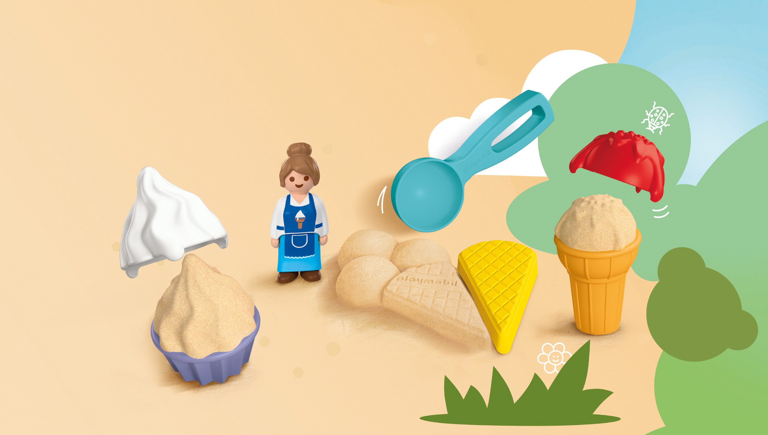 Playmobil® Sand-Eisdiele (72006), Junior Sand Konstruktions-Spielset, (7 St günstig online kaufen