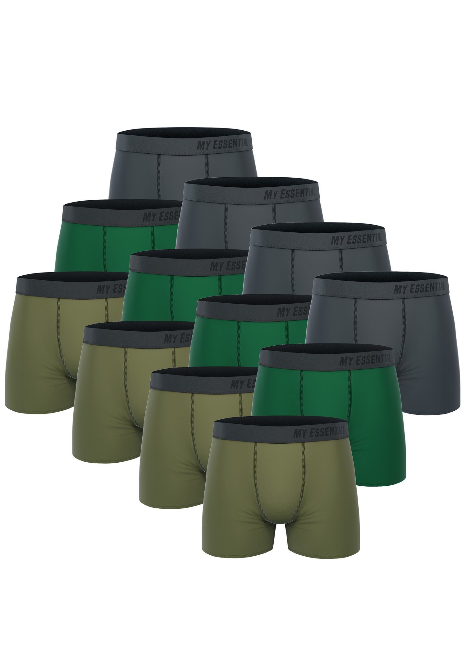 My Essential Clothing Boxershorts My Essential 12 Pack Boxers Cotton Bio (Spar-Pack, 12-St., 12er-Pack) Green