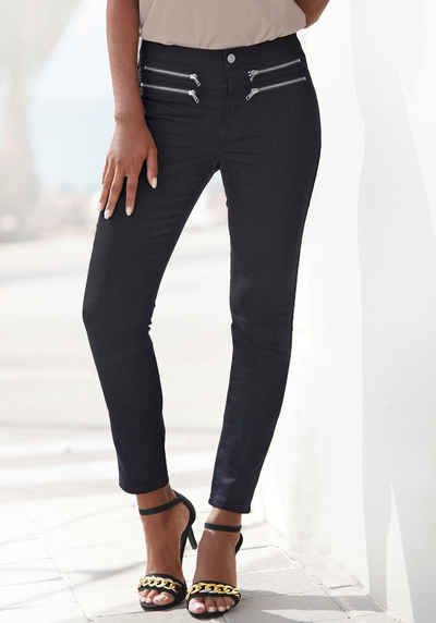 Vivance Jeggings mit Zipperdetails, elastische Skinny-Jeans, Basic